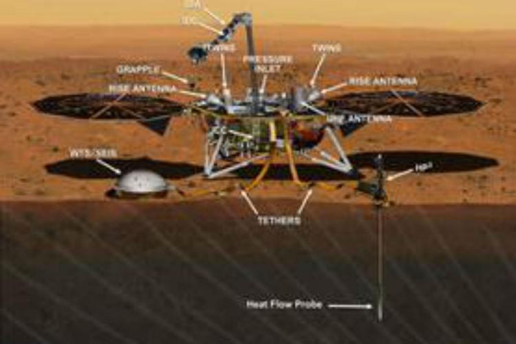 Riproduzione artistica di InSight Mars (Nasa/Jpl-Caltech)