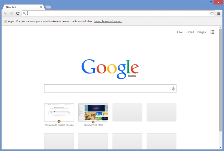 La schermata iniziale di Google Chrome