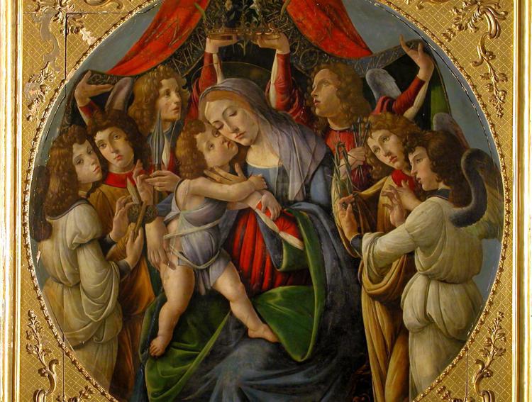 'La Madonna con bambino e sei angeli' di Botticelli