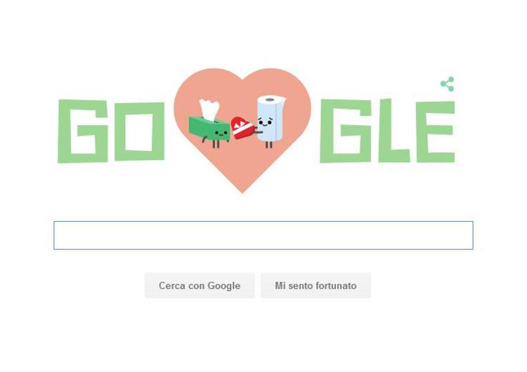 Il doodle di Google per San Valentino 2016