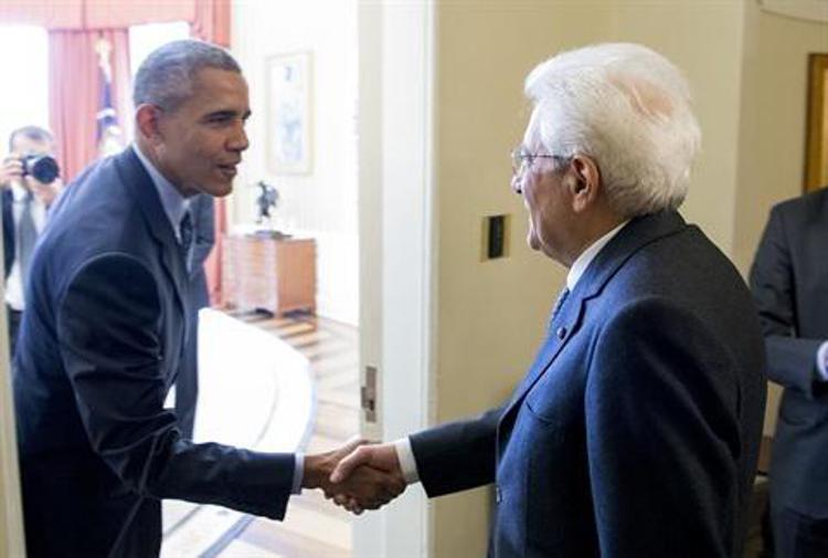 Barack Obama e Sergio Mattarella (foto dal sito del Quirinale)