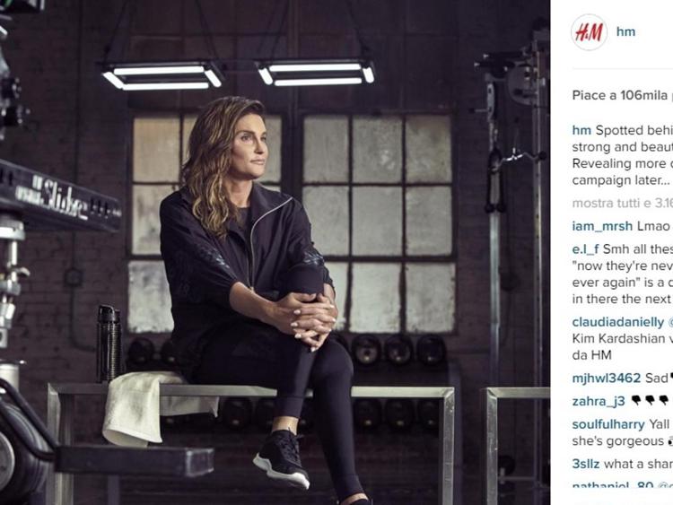 Caitlyn Jenner nella campagna di H&M della linea sportswear (foto da Instagram)