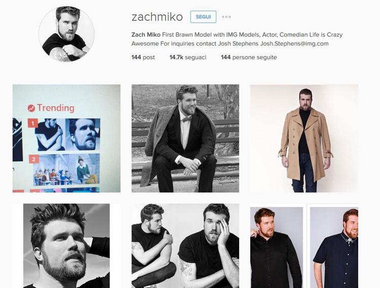 Il profilo di Zach Miko su Instagram
