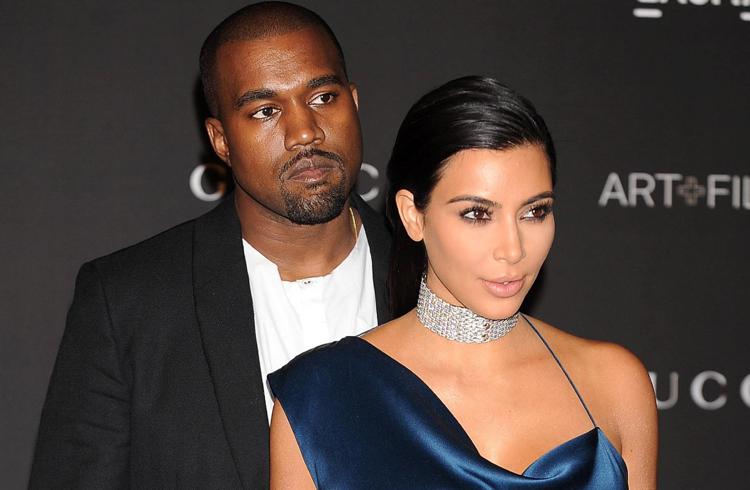 Kanye West con la moglie Kim Kardashian (foto Fotogramma)