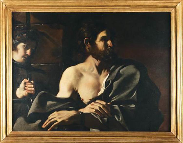 'S. Giovanni Battista visitato in carcere da Salomè' del Gurecino ( 1624-1626, olio su tela, cm 75x100)
