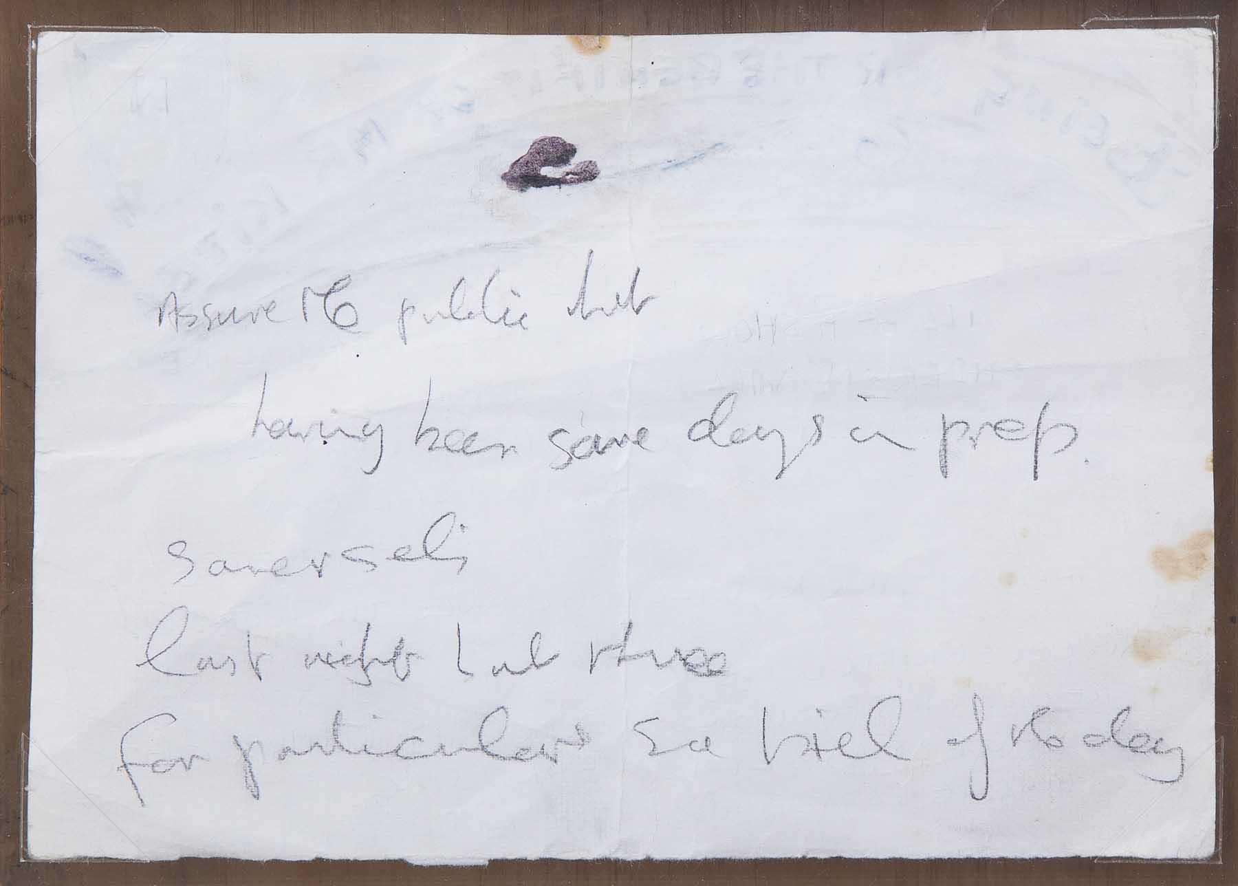 Manoscritto lirico di John Lennon (FOTO©Julien’s Auctions/IBERPRESS)
