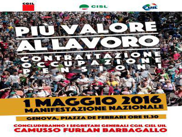 1 maggio: Cgil, Cisl e Uil, manifestazione nazionale a Genova