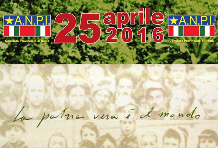 Un dettaglio del manifesto Anpi per le celebrazioni romane del 25 aprile