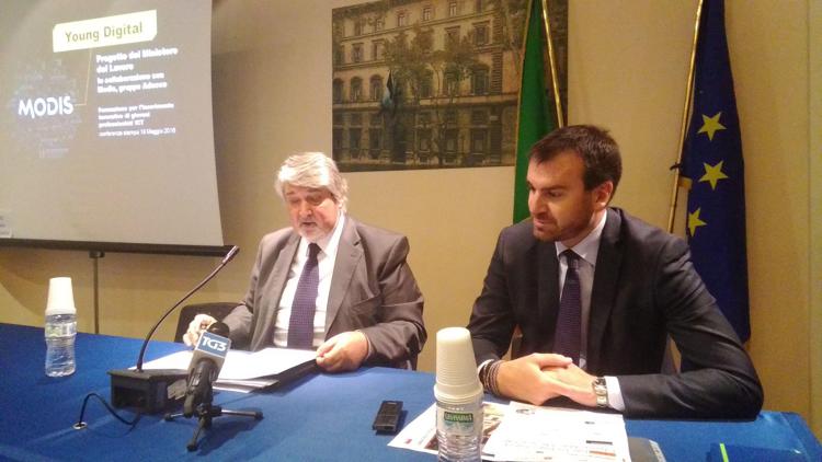 da sx: il ministro del Lavoro Giuliano Poletti e l'ad Adecco Andrea Malacrida - (foto Labitalia)