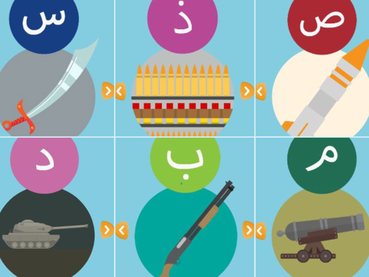 Terrorismo: Is lancia app per bimbi, fucili e cannoni per imparare alfabeto