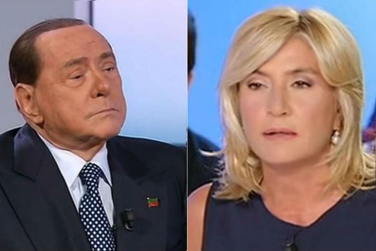 Silvio Berlusconi e Myrta Merlino a 'L'aria che tira' su La7