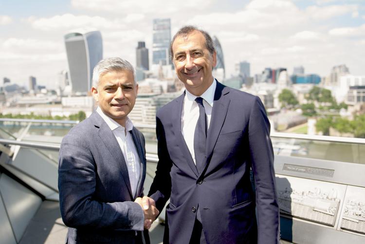Il sindaco di Milano Giuseppe Sala con l'omologo londinese Sadiq Khan - Tom Simpson/Greater London Autho