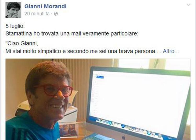 Il post di Gianni Morandi su Facebook