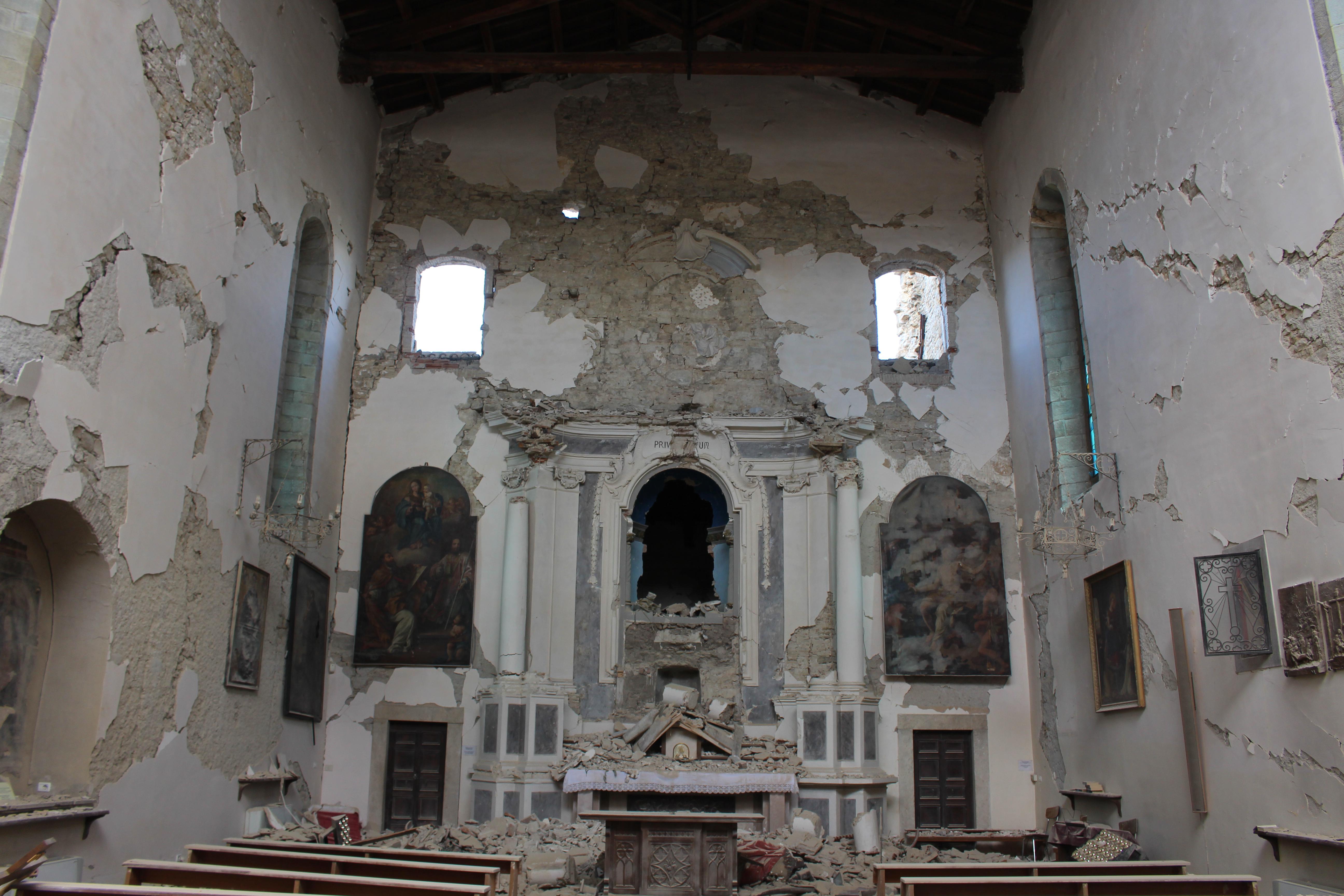 Amatrice - Chiesa di Sant'Agostino (Foto Carabinieri Tutela Patrimonio Culturale)