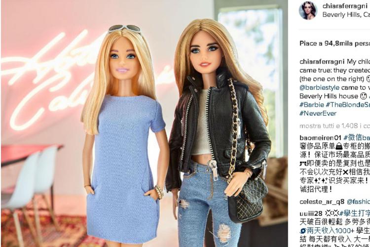 La Barbie dedicata a Chiara Ferragni (foto da Instagram)