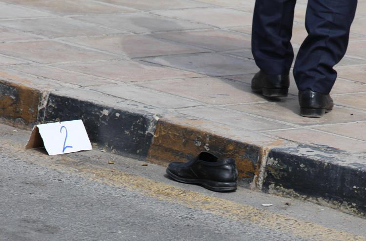 Il luogo dell'omicidio dello scrittore Nahed Hattar, ucciso davanti al tribunale di Amman (AFP PHOTO) - (AFP PHOTO)