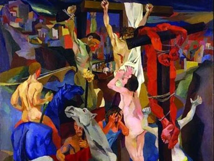 Particolare della Crocifissione di Renato Guttuso (1940-41), Galleria Nazionale d'Arte Moderna e Contemporanea 