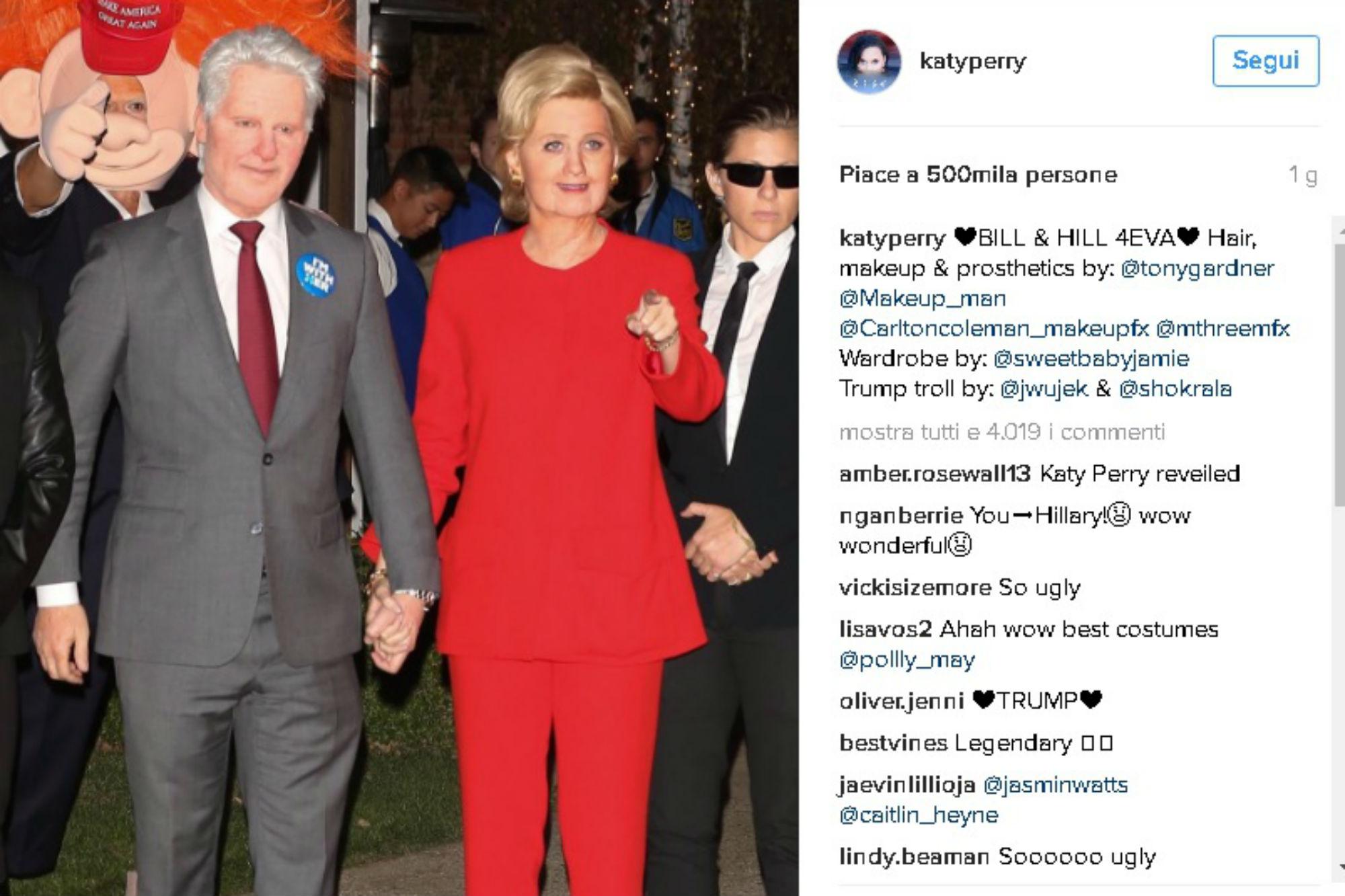 Orlando Bloom e Katy Perry alias Bill e Hillary Clinton 