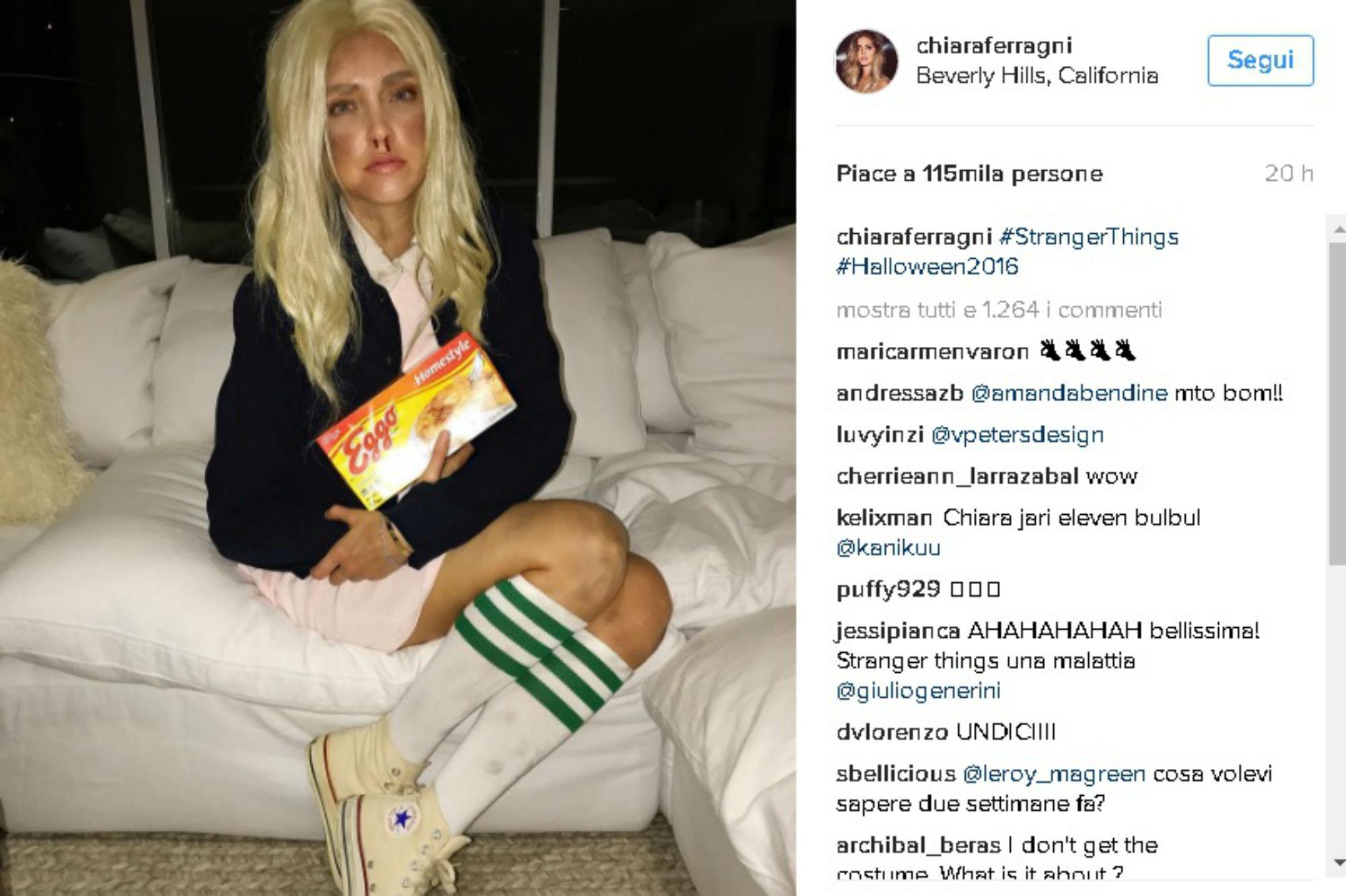 La blogger e influencer Chiara Ferragni veste i panni di un personaggio di 'Stranger Things', una delle serie di punta di Netflix