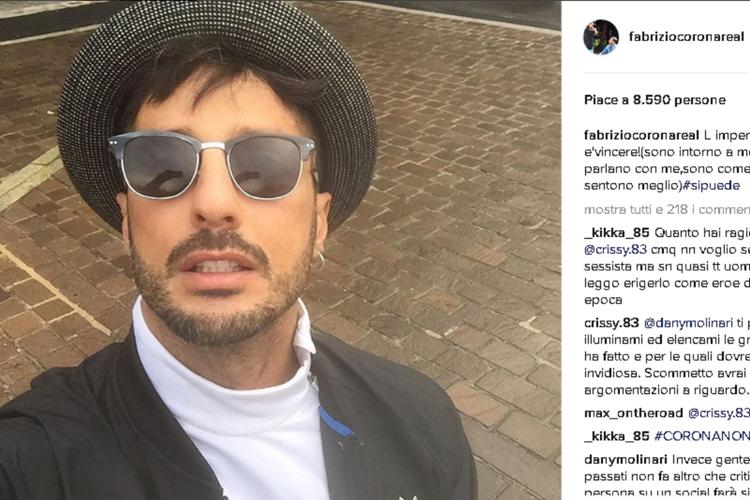 L'ultimo post di Fabrizio Corona su Instagram