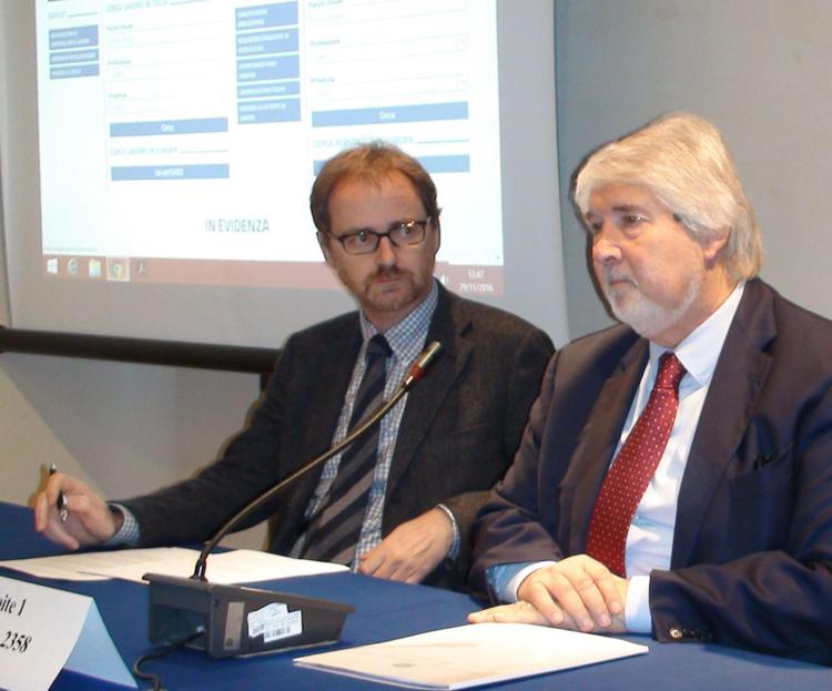 Il ministro del Lavoro Giuliano Poletti con il presidente dell'Anpal, Maurizio Del Conte
