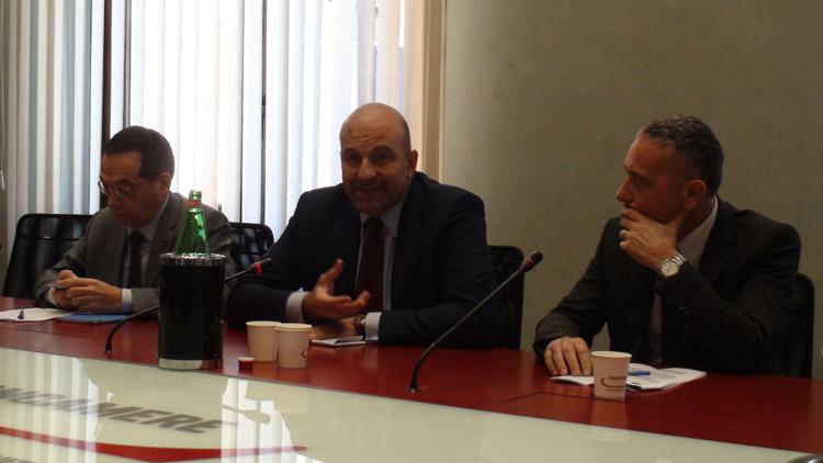 Un momento della presentazione del programma sn-ds  Giuseppe Tripoli Riccardo Rigillo e Roberto Capone