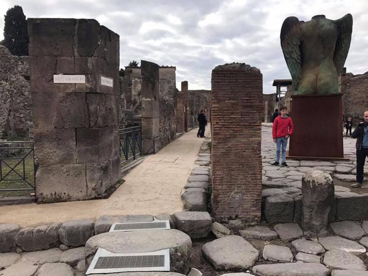 Un piccolo tratto del percorso agevolato negli Scavi di Pompei