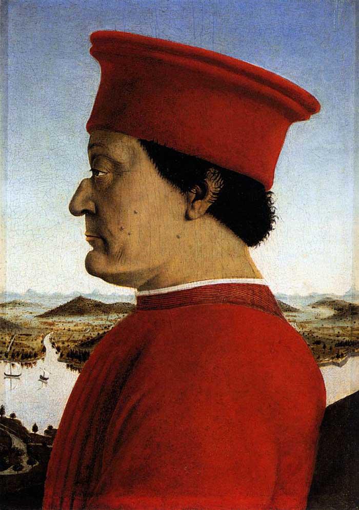 Inspired by Piero della Francesca’s Portrait of the Duke of Urbino, c. 1465. (FOTO©Stefano Bolcato/IBERPRESS)