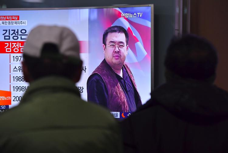 La notizia della morte di Kim Jong-Nam in televisione (AFP PHOTO)