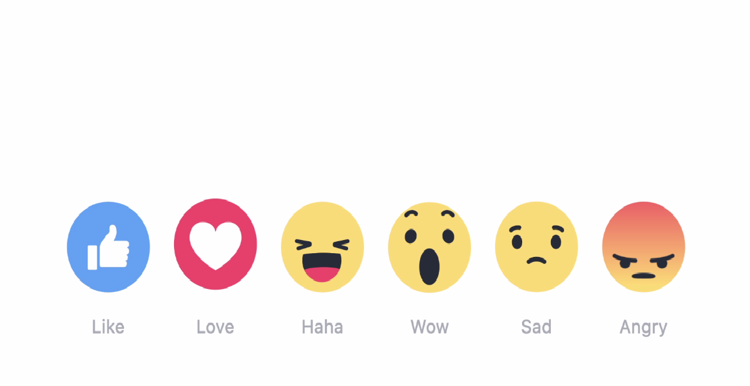 Le 'Reazioni' di Facebook (Foto Facebook)  