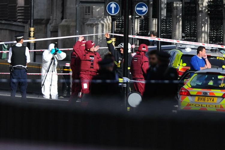 Il luogo dell'attacco a Westminster (Afp)