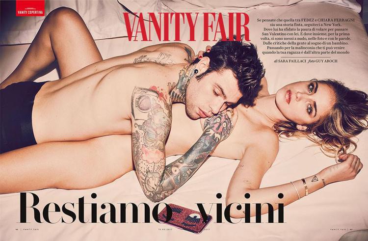 (Fedez e Chiara Ferragni in posa per la copertina di 'Vanity Fair')