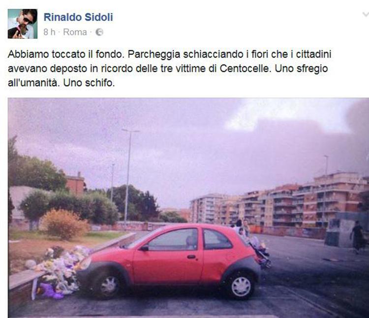 Vergogna a Roma, auto schiaccia fiori per sorelle rom