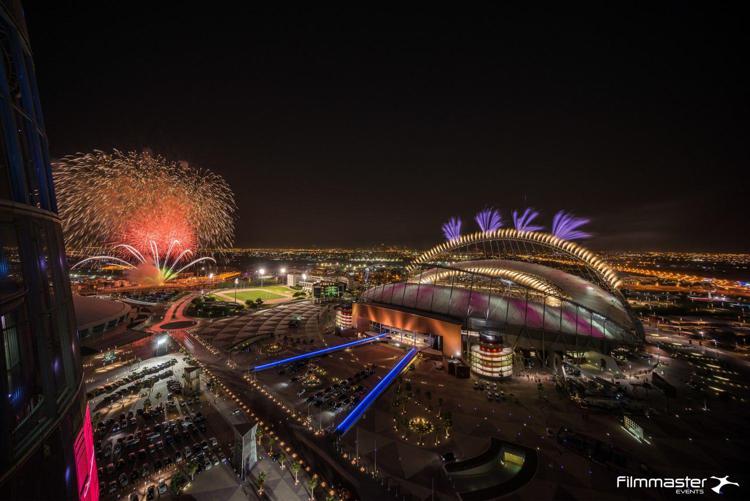La cerimonia di inaugurazione dello stadio di Doha in Qatar