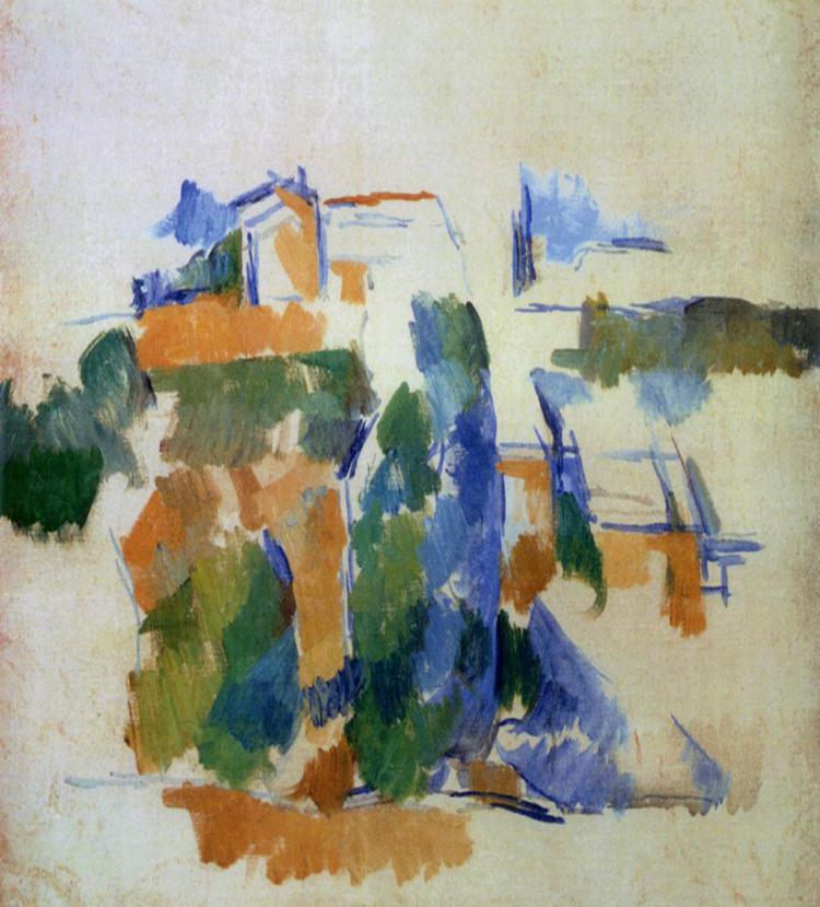 'Maison parmi les arbres' di Cezanne, particolare  (olio 1904-1906)