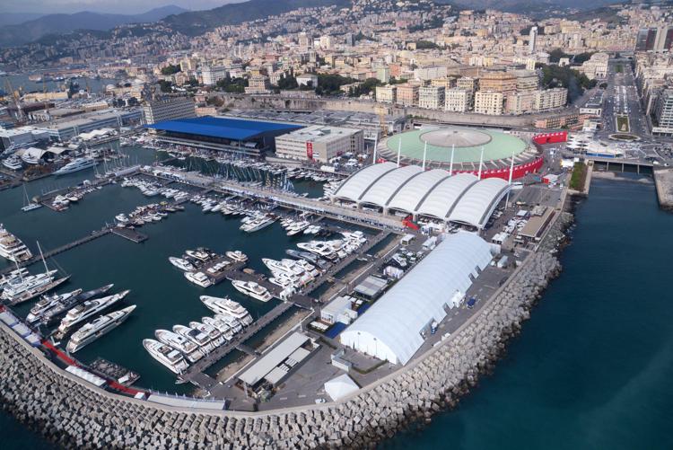 Veduta aerea del Salone nautico di Genova (Fotogramma) - FOTOGRAMMA