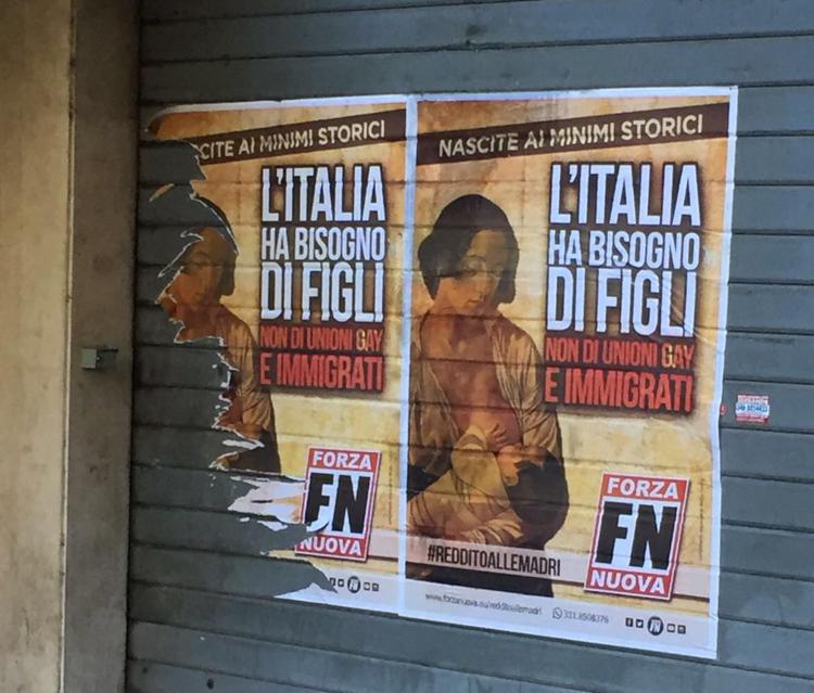 Roma, manifesti anti-gay di Forza Nuova