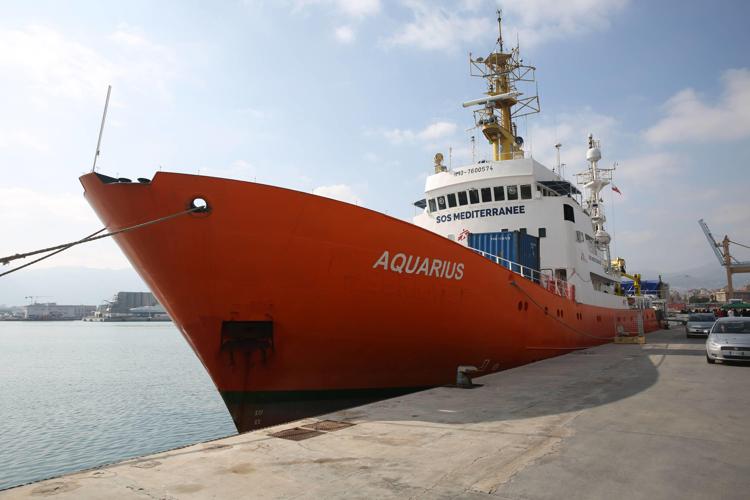 La nave Aquarius di 'SOS Méditerranée' (FOTOGRAMMA) 