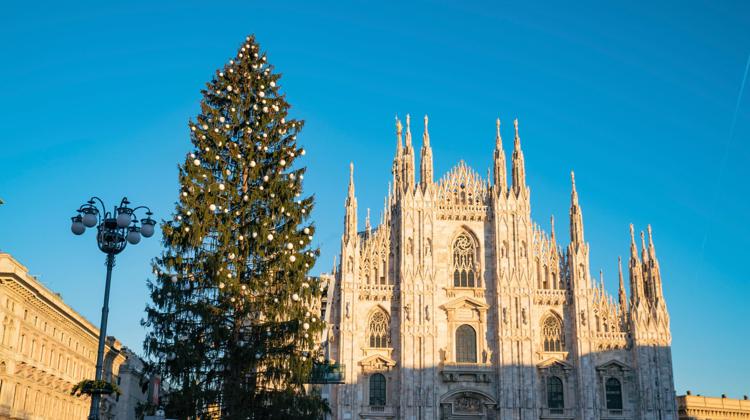 Milano: Sky accende un albero di Natale record di 30 metri in Piazza Duomo