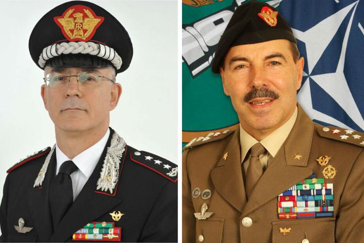 Il generale Nistri e il generale Farina (Foto Twitter Carabinieri/Esercito)