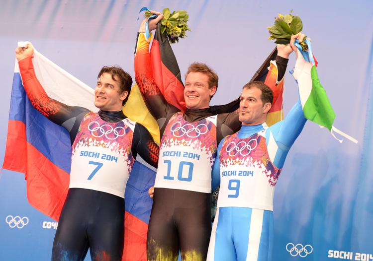 Il podio olimpico di Sochi (Xinhua)