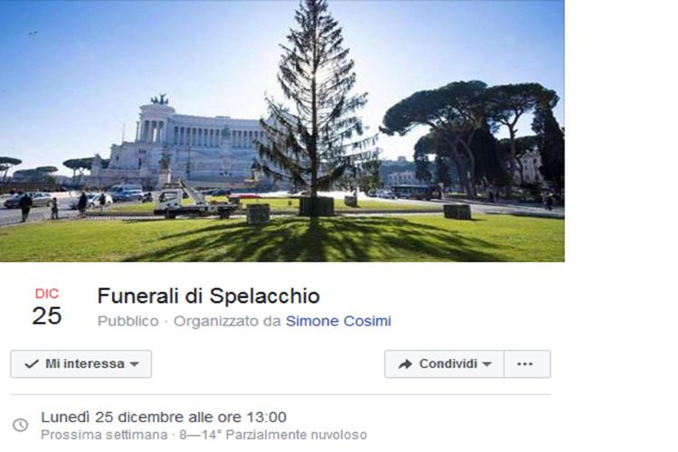L'evento Facebook 'Funerali di Spelacchio'