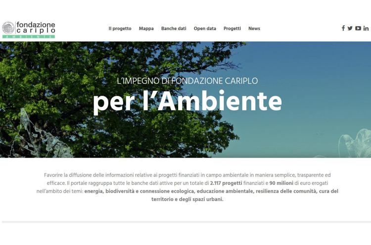 Il nuovo portale della Fondazione Cariplo dedicato all'ambiente
