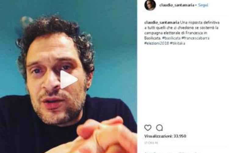 (fermo immagine video Instagram - Claudio Santamaria)