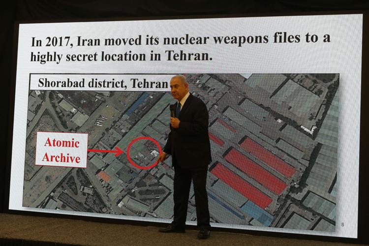 Benjamin Netanyahu nel suo intervento sull'Iran (AFP PHOTO) - AFP