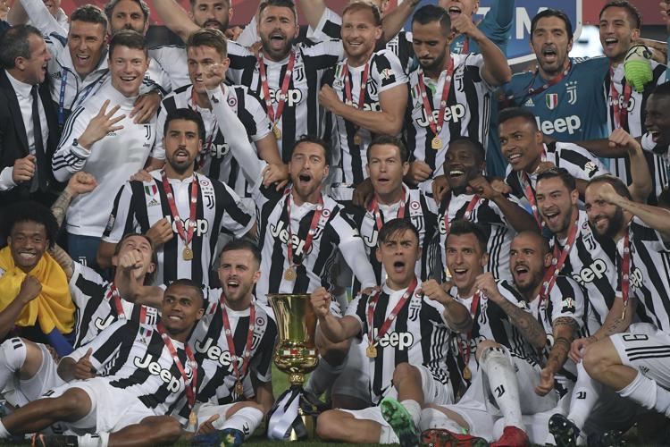 La Juventus festeggia la Coppa Italia(AFP PHOTO)