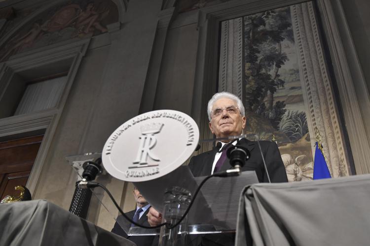 L'intevento di Sergio Mattarella  dopo il terzo giro di Consultazioni al Quirinale (AFP PHOTO)