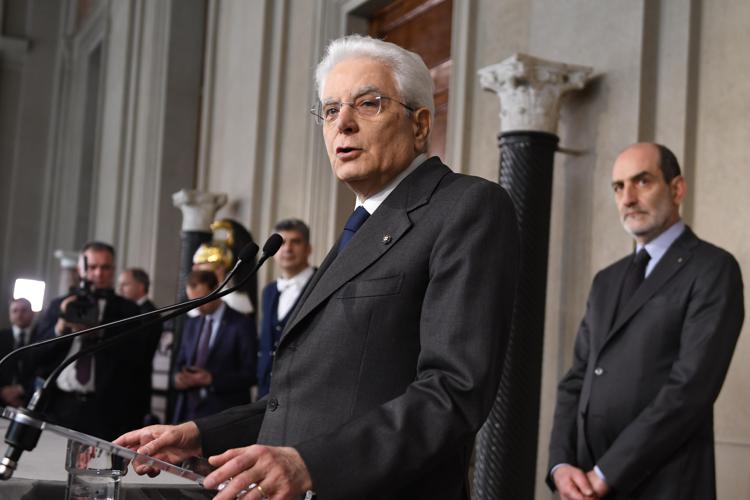 Sergio Mattarella during post-election talks with Italian political leaders at the Quirinale Palace on 12-13 April 2018. Photo: Andkronos/Cristiano Camera