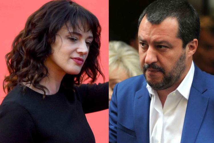 Asia Argento (Fotogramma) e Matteo Salvini (Fotogramma)