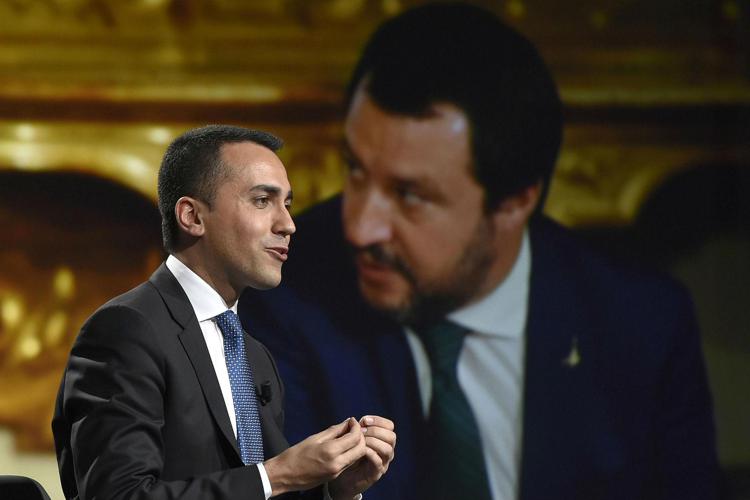 Five-Star leader Luigi Di Maio (L) and League chief Matteo Salvini (R)